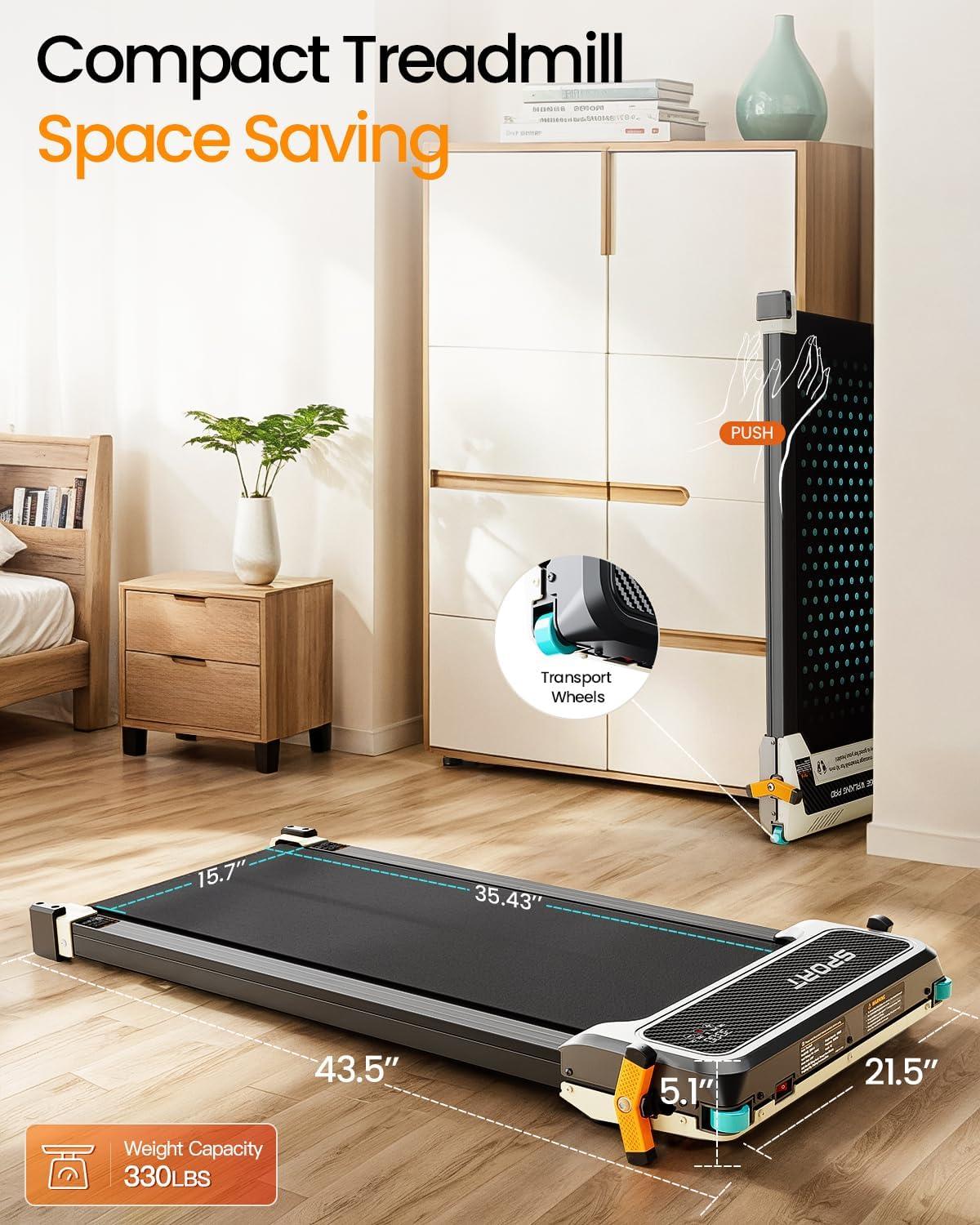 imageAKLUER Walking Pad with Incline  DualSided 2 in 1 Under Desk Treadmill with Shiatsu Foot Massager 330LBs Walking Pad Treadmills for Home and Office LED Display and Remote ControlBlack