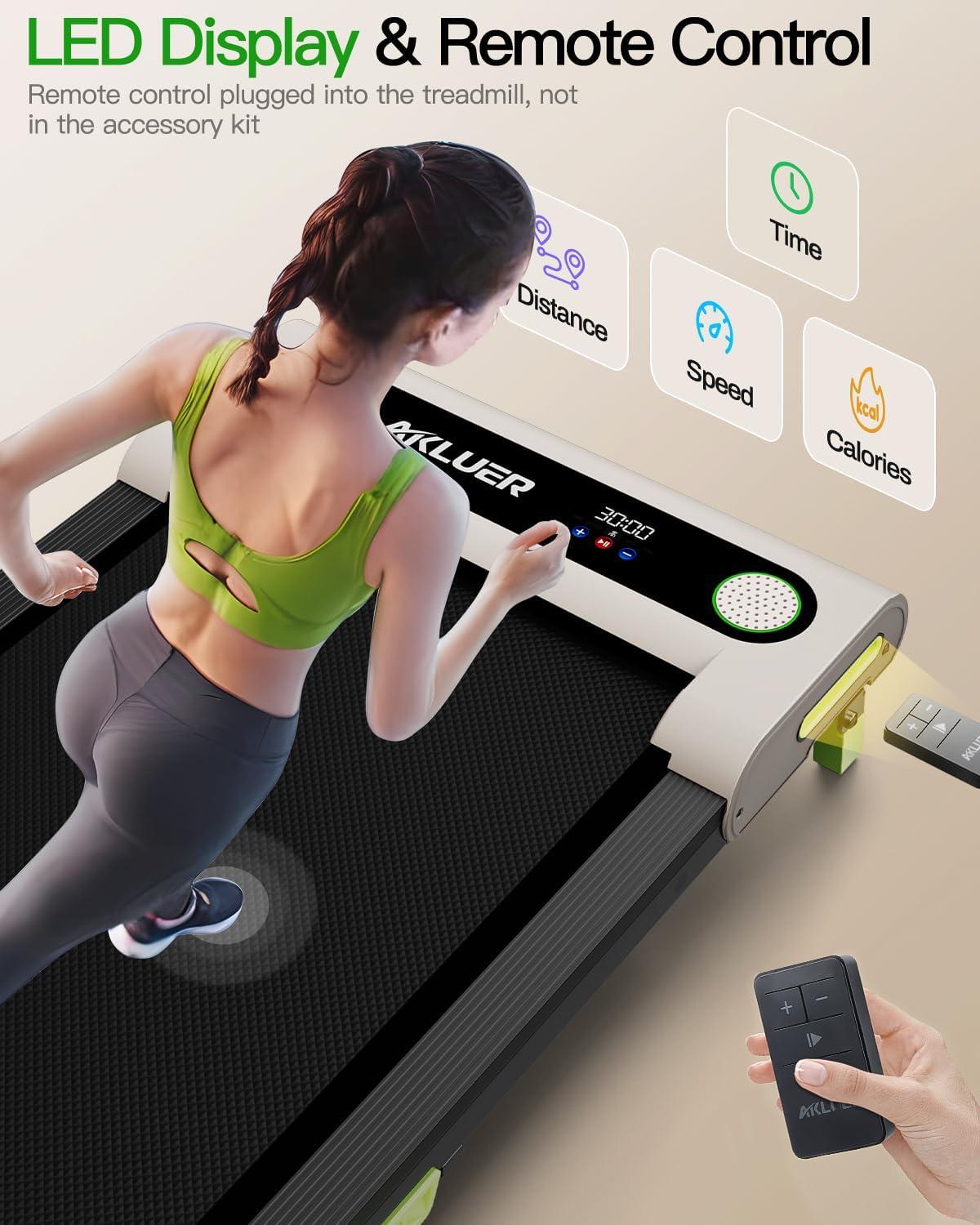 imageAKLUER Walking Pad with Incline Under Desk Treadmill for Home 25HP Portable Treadmills with Remote Control 4 in 1 Incline Treadmill with LED Display