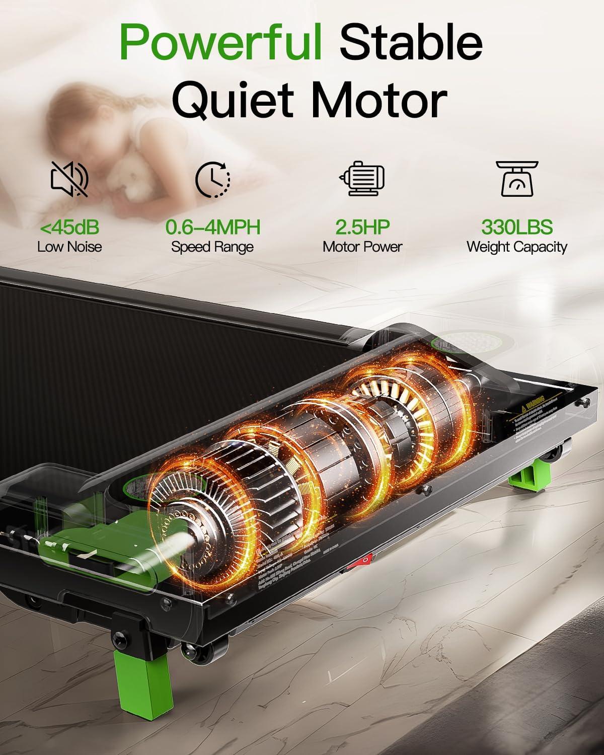 imageAKLUER Walking Pad with Incline Under Desk Treadmill for Home 25HP Portable Treadmills with Remote Control 4 in 1 Incline Treadmill with LED Display