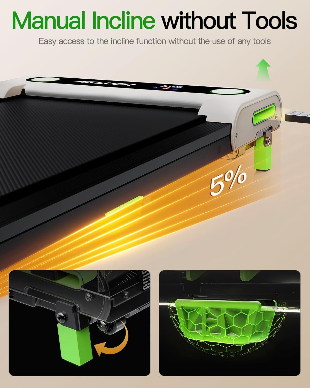 imageAKLUER Walking Pad with Incline Under Desk Treadmill for Home 25HP Portable Treadmills with Remote Control 4 in 1 Incline Treadmill with LED Display
