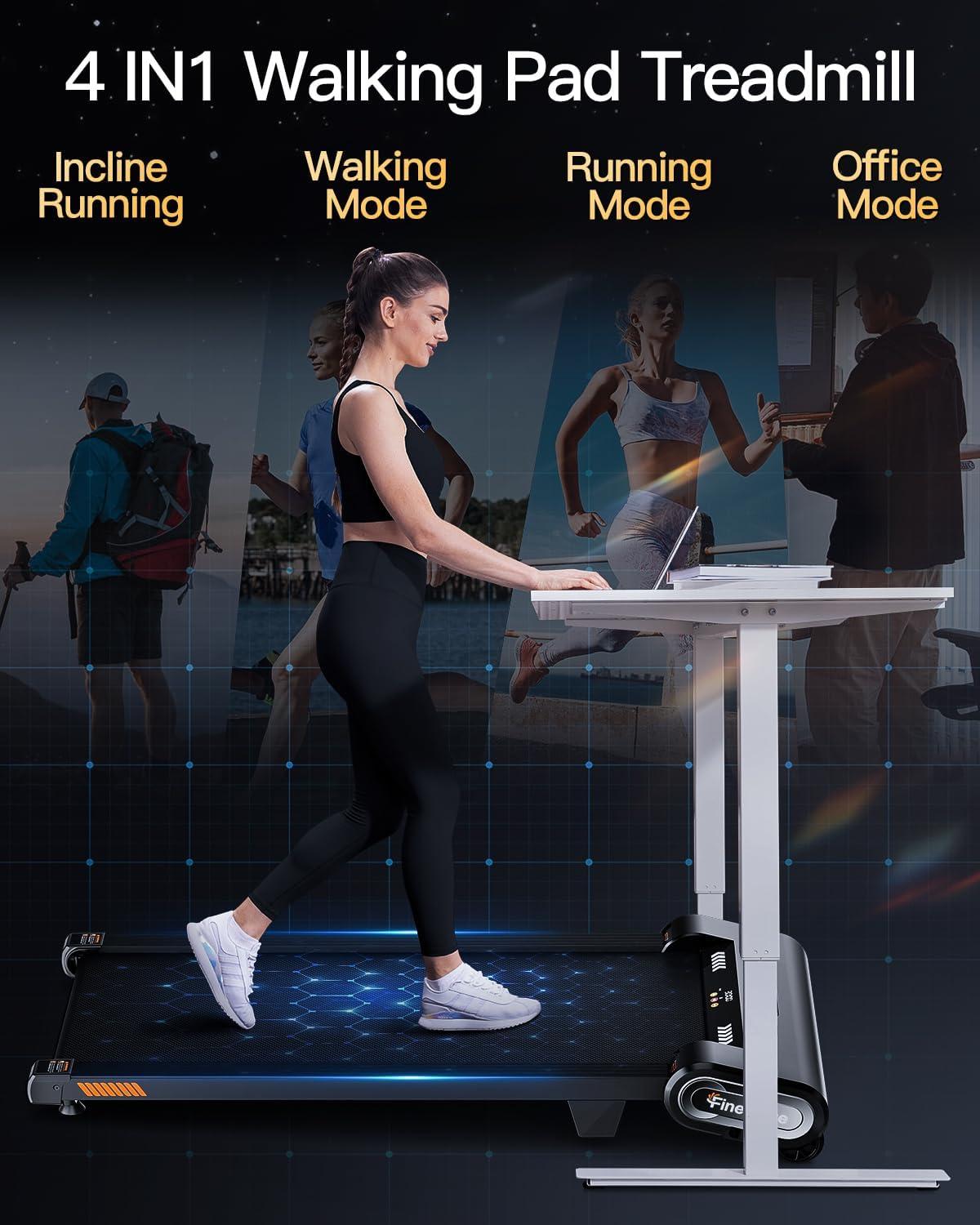 imageAkluer 13 6Level Walking Pad with Auto Incline  Treadmill with Auto Incline and Remote Control 330Lbs Capacity Portable Compact Treadmill for Home Office LED DisplayDark Black