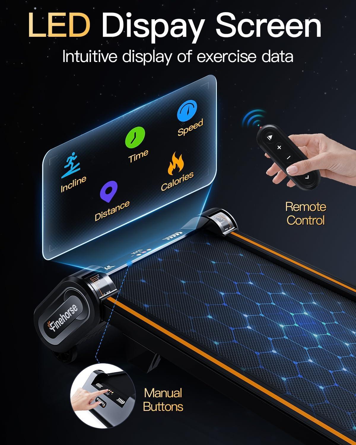 imageAkluer 13 6Level Walking Pad with Auto Incline  Treadmill with Auto Incline and Remote Control 330Lbs Capacity Portable Compact Treadmill for Home Office LED DisplayOrange
