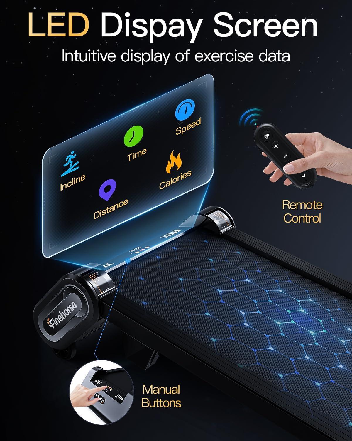 imageAkluer 13 6Level Walking Pad with Auto Incline  Treadmill with Auto Incline and Remote Control 330Lbs Capacity Portable Compact Treadmill for Home Office LED DisplayDark Black