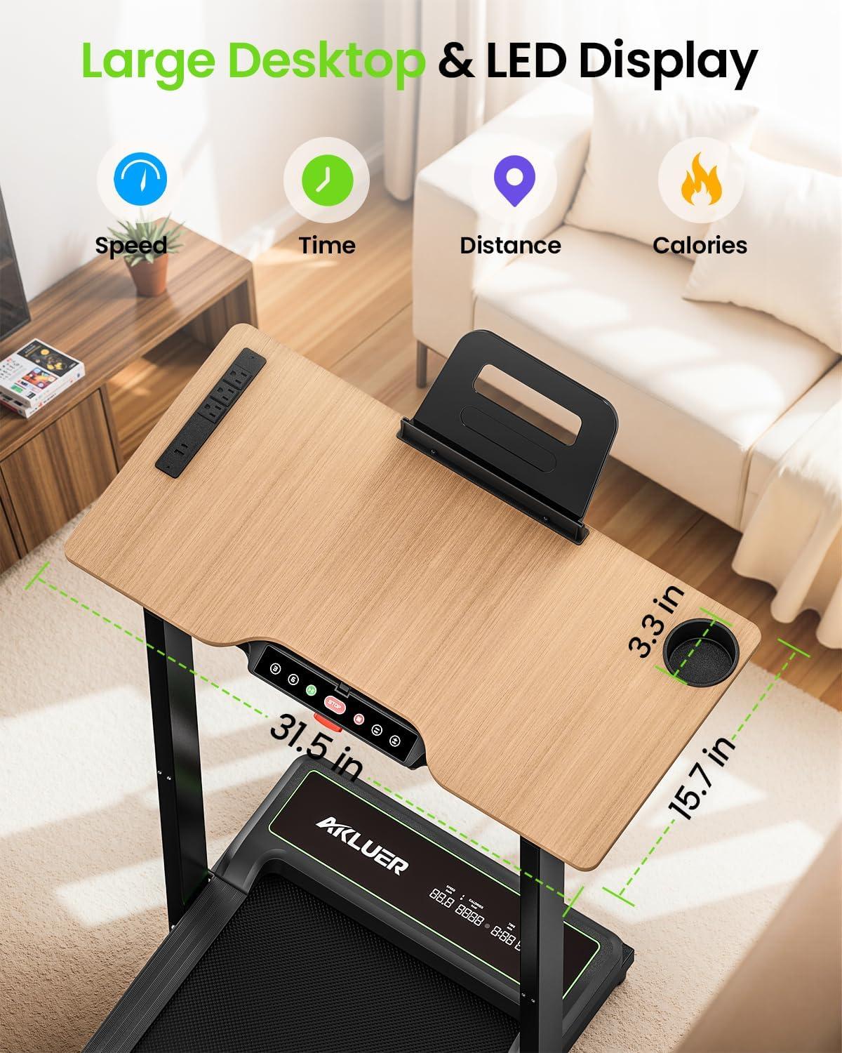 imageAkluer Walking Pad Treadmill 330lbs Capacity Compact Walking Pad 25HP Desk Treadmills 45dB Silent Operation Foldable Treadmill with Remote Control for Home OfficeBlackDesk