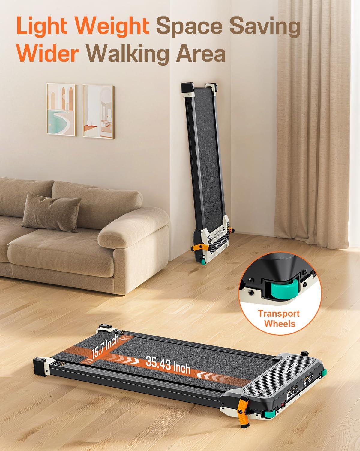 imageWalking Pad with Incline Akluer Incline Treadmills for Home 25 HP Under Desk Treadmill Small with Remote Control Walking Pad Small Treadmill with LED DisplayLight Black