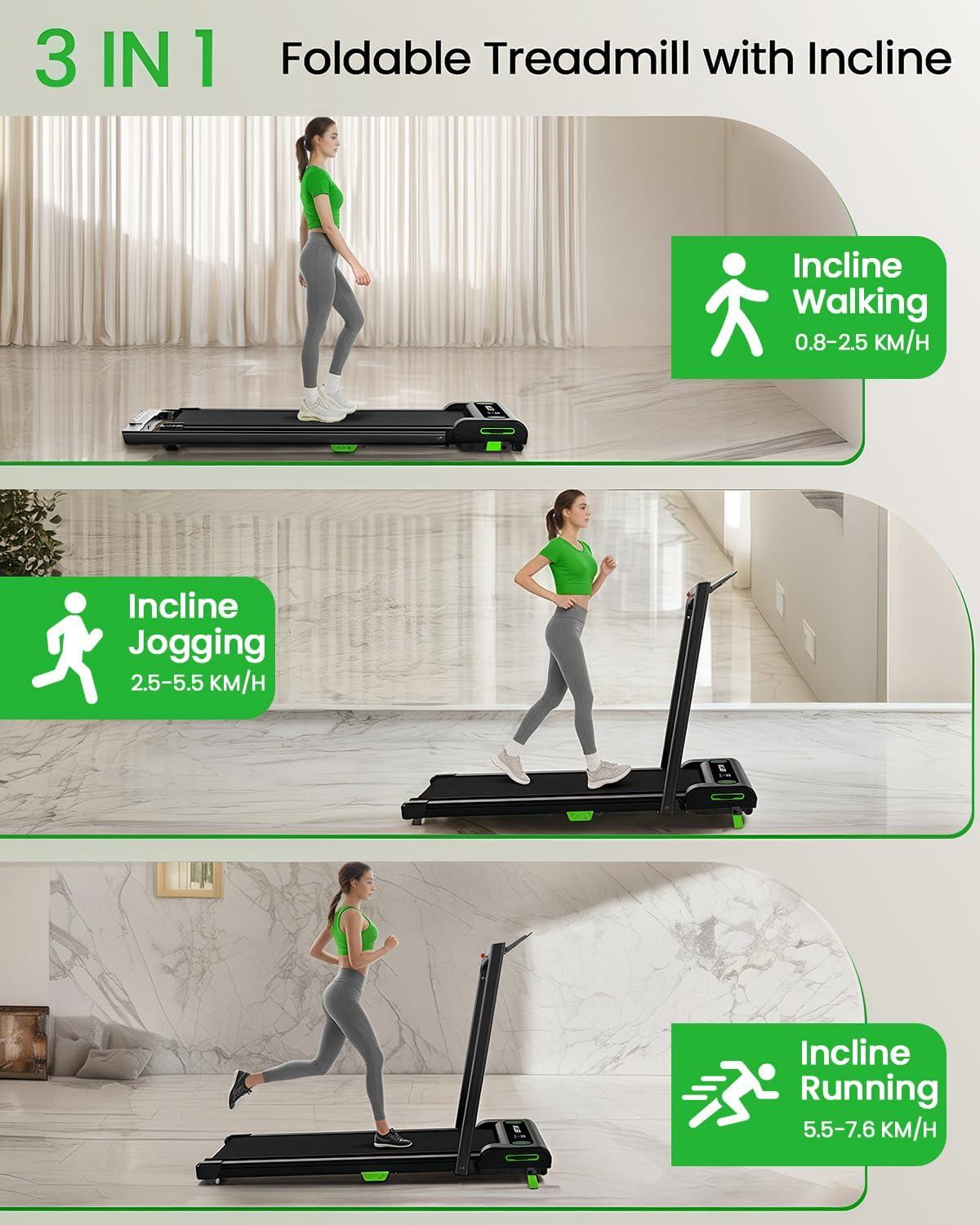imageWalking Pad with Incline Akluer Incline Treadmills for Home 25 HP Under Desk Treadmill Small with Remote Control Walking Pad Small Treadmill with LED Display