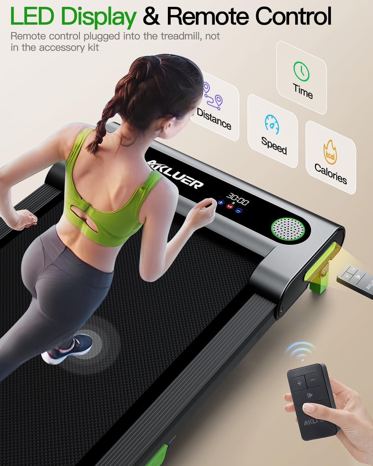 imageWalking Pad with Incline Akluer Incline Treadmills for Home 25 HP Under Desk Treadmill Small with Remote Control Walking Pad Small Treadmill with LED DisplayBlack