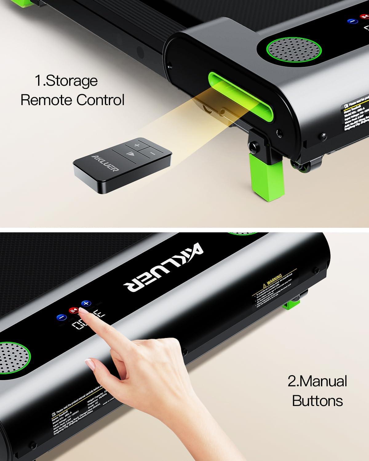 imageWalking Pad with Incline Akluer Incline Treadmills for Home 25 HP Under Desk Treadmill Small with Remote Control Walking Pad Small Treadmill with LED DisplayRaven