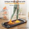 imageAKLUER Walking Pad with Incline  DualSided 2 in 1 Under Desk Treadmill with Shiatsu Foot Massager 330LBs Walking Pad Treadmills for Home and Office LED Display and Remote ControlWhite