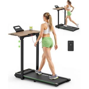 imageAkluer Walking Pad Treadmill 330lbs Capacity Compact Walking Pad 25HP Desk Treadmills 45dB Silent Operation Foldable Treadmill with Remote Control for Home OfficeBlackDesk