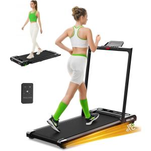 imageAkluer Walking Pad Treadmill 330lbs Capacity Compact Walking Pad 25HP Desk Treadmills 45dB Silent Operation Foldable Treadmill with Remote Control for Home OfficeBlackHandrail